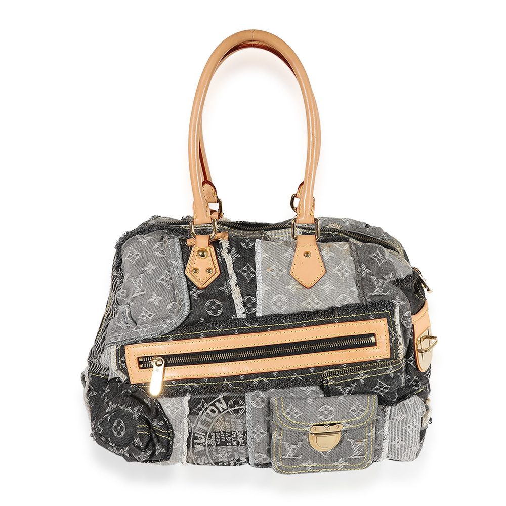 Louis Vuitton Gray Monogram Denim Patchwork Bowli… - image 3